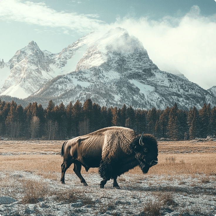 Centuries Mutual — American bison on the Texas plains